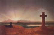 Thomas Cole Unfinished Landscape (The Cross at Sunset) (mk13) USA oil painting artist